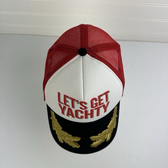Captain Morgan LET'S GET YACHTY Scrambled Eggs Trucker Cap Mesh Hat Red Black - Picture 4 of 9